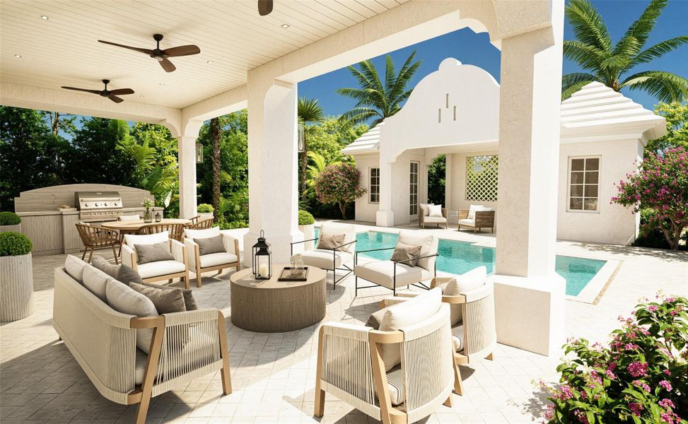 Furnished interior view inside a new home in , Delray Beach (Image 11).