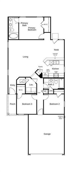 This floor plan features 3 bedrooms, 2 full baths, and over 1,300 square feet of living space