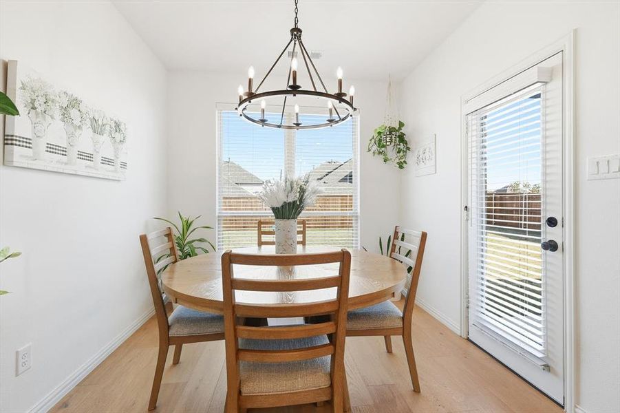 Dining with a view of your private backyard