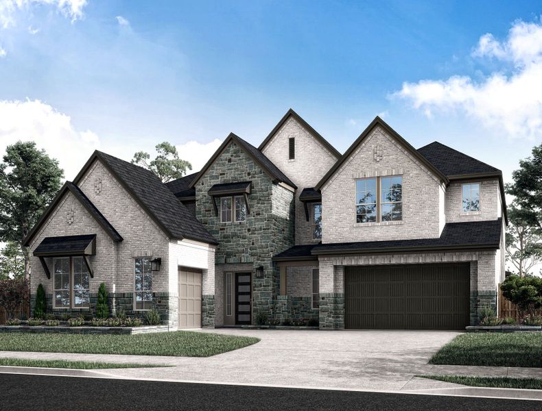 Representative exterior photo of a completed home built from the Seville by Tri Pointe Homes in Woodson’s Reserve, Spring, TX (Image 21).