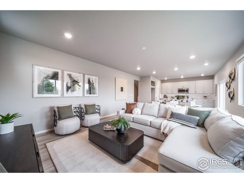 Furnished interior view inside a new home in Thompson River Ranch, Johnstown (Image 28).