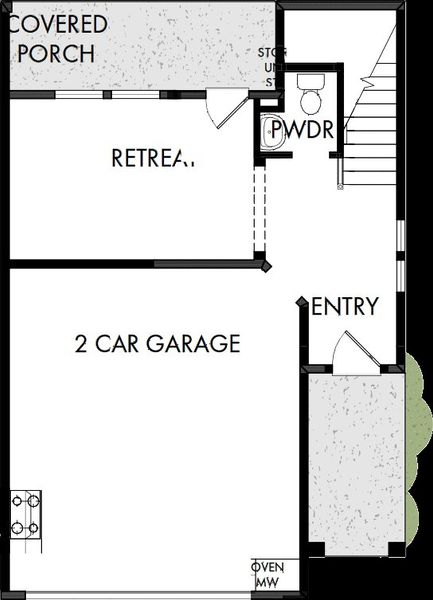 2D floor plan layout of this home in Trails at Waterside - Villas Series, Fort Worth, TX (Image 2). 2D floor plan layout of this home in Trails at Waterside - Villas Series, Fort Worth, TX (Image 2).