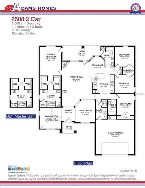 2D floor plan layout of this home in The Preserve at Laurel Lake, Lake City, FL (Image 3).