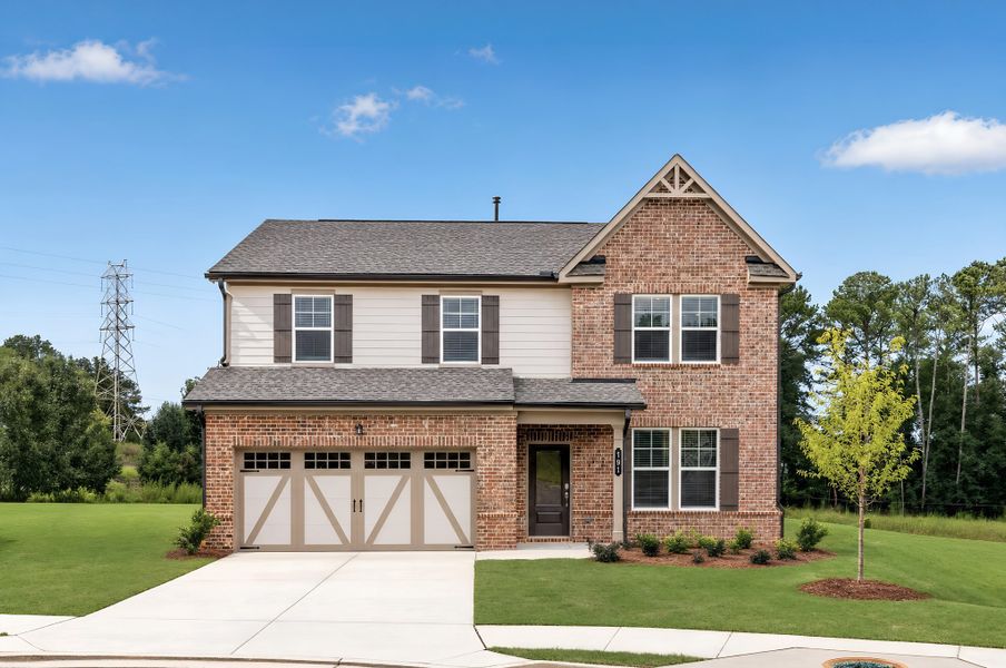Front exterior of a new home in Lake Shore, Winder, GA, highlighting curb appeal (Image 1). Front exterior of a new home in Lake Shore, Winder, GA, highlighting curb appeal (Image 1).