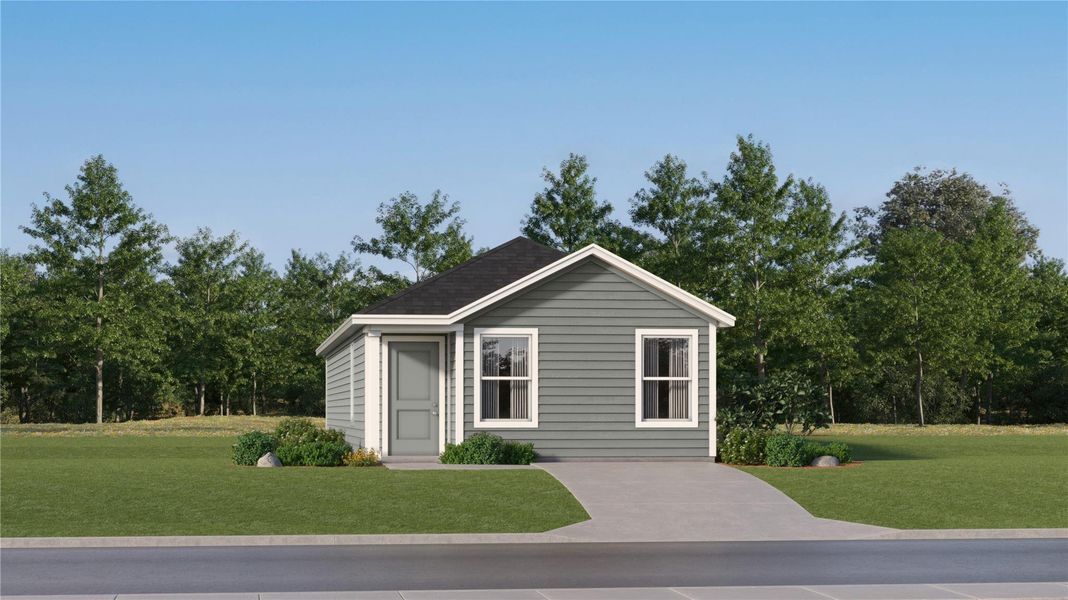 Front exterior of a new home in Santa Fe Village, Cleveland, TX, highlighting curb appeal (Image 1). Front exterior of a new home in Santa Fe Village, Cleveland, TX, highlighting curb appeal (Image 1).