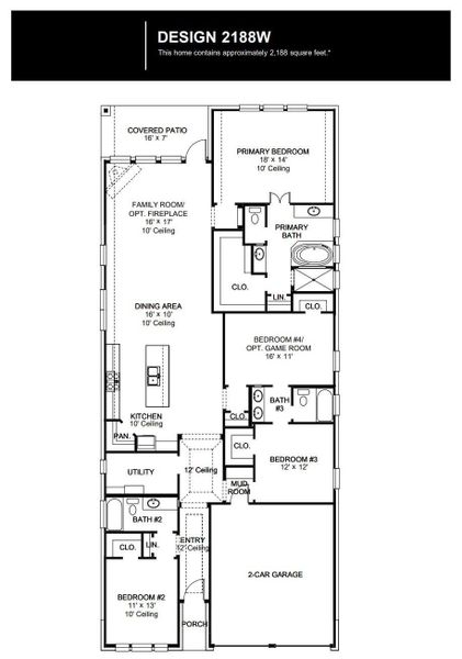 2D floor plan layout of this home in The Highlands, Porter, TX (Image 2).