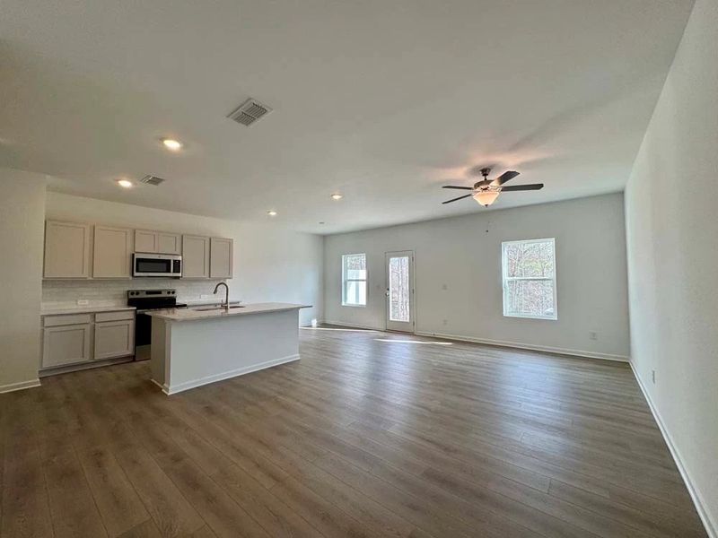 Family Room and Kitchen