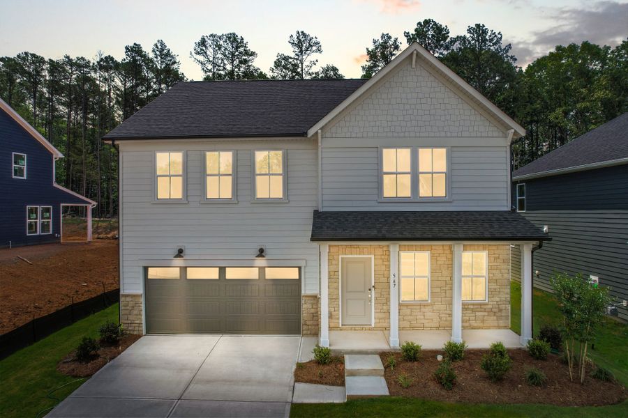 Front exterior of a new home in Michaux Gardens, Belmont, NC, highlighting curb appeal (Image 30).