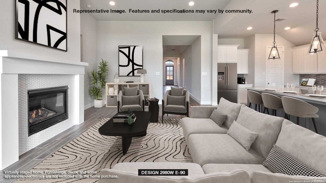 Furnished interior view inside a new home in Kallison Ranch 60', San Antonio (Image 8).