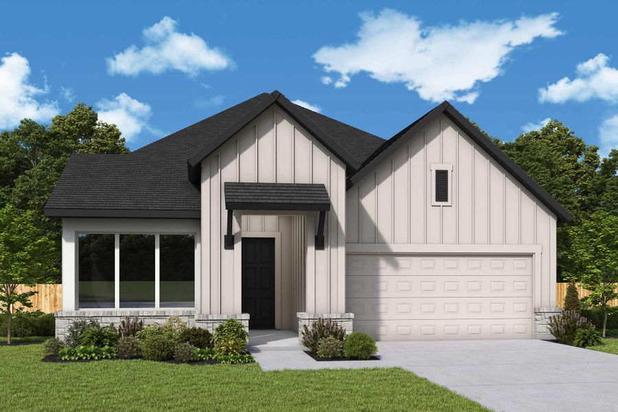 Representative exterior photo of a completed home built from the The Rose by David Weekley Homes in The George - Enclave Collection, Richmond, TX (Image 2).