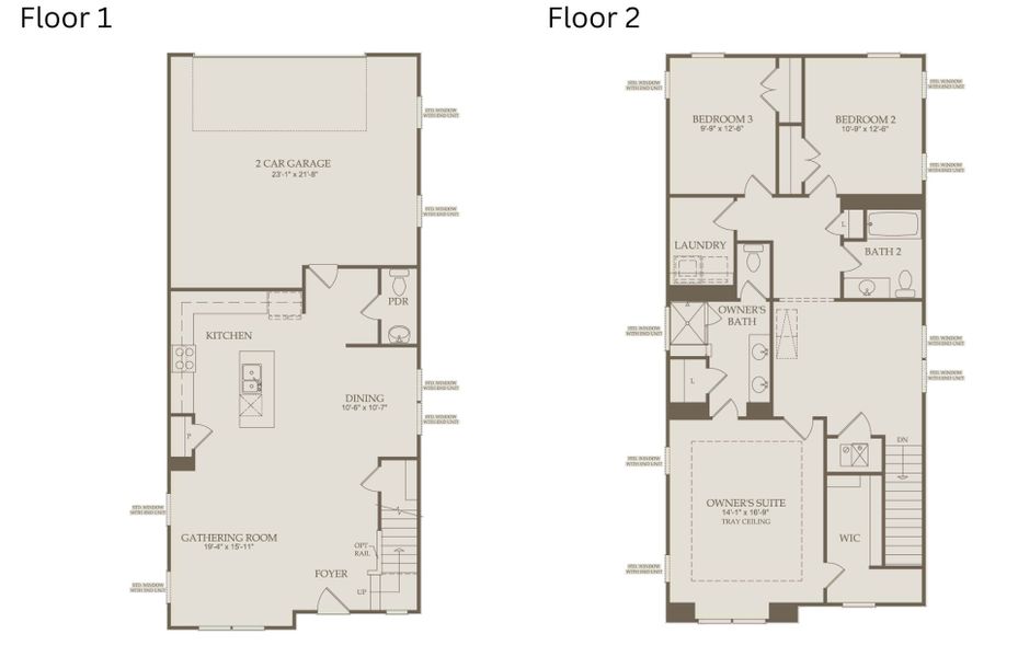 2D floor plan layout of this home in Exchange at 401, Raleigh, NC (Image 4).