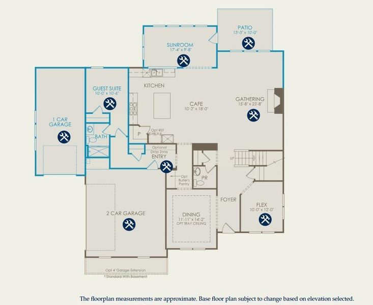 2D floor plan layout of this home in Sterling Pointe, Cumming, GA (Image 3).