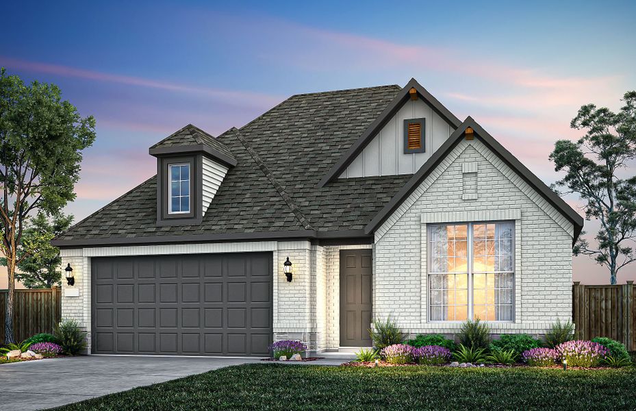 Representative exterior photo of a completed home built from the Doucette by Pulte Homes in Saddleback at Santa Rita Ranch, Liberty Hill, TX (Image 18).