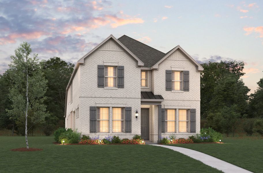 Representative exterior photo of a completed home built from the Marathon by Beazer Homes in Waterbend: Arbors 40', Euless, TX (Image 2). Representative exterior photo of a completed home built from the Marathon by Beazer Homes in Waterbend: Arbors 40', Euless, TX (Image 2).