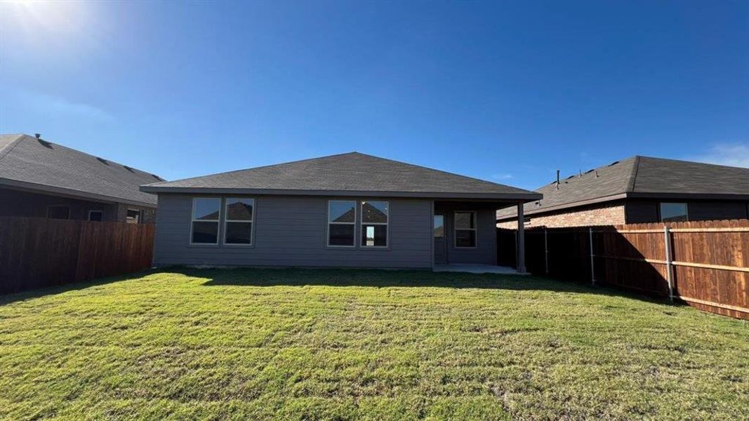 Backyard- All Home and community information, including pricing, included features, terms, availability and amenities, are subject to change at any time without notice or obligation. All Drawings, pictures, photographs, video, square footages, floor plans, elevations, features, colors and sizes are approximate for illustration purposes only and will vary from the homes as built.