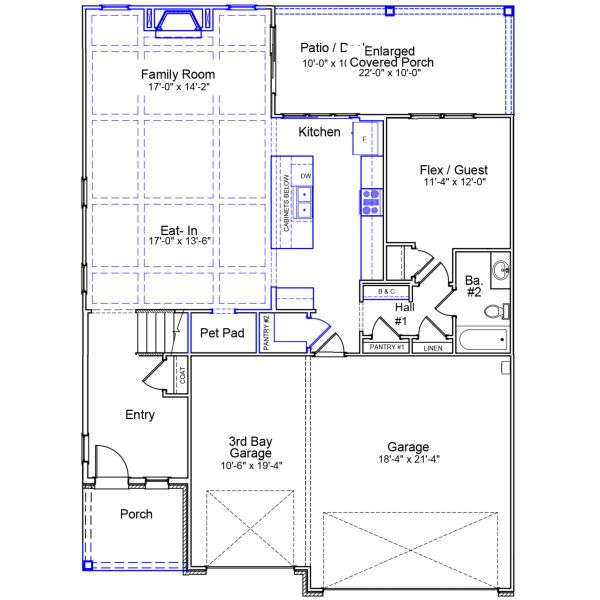 2D floor plan layout of this home in Lilah Grove, Summerfield, NC (Image 2).