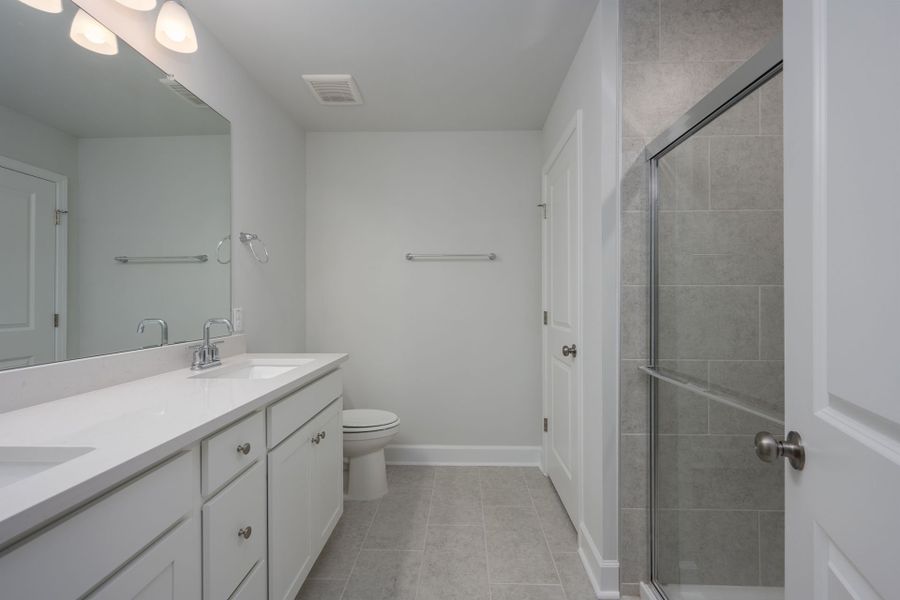 Owner's Bath with Shower and dual-sink vanity. Owner's Bath with Shower and dual-sink vanity.