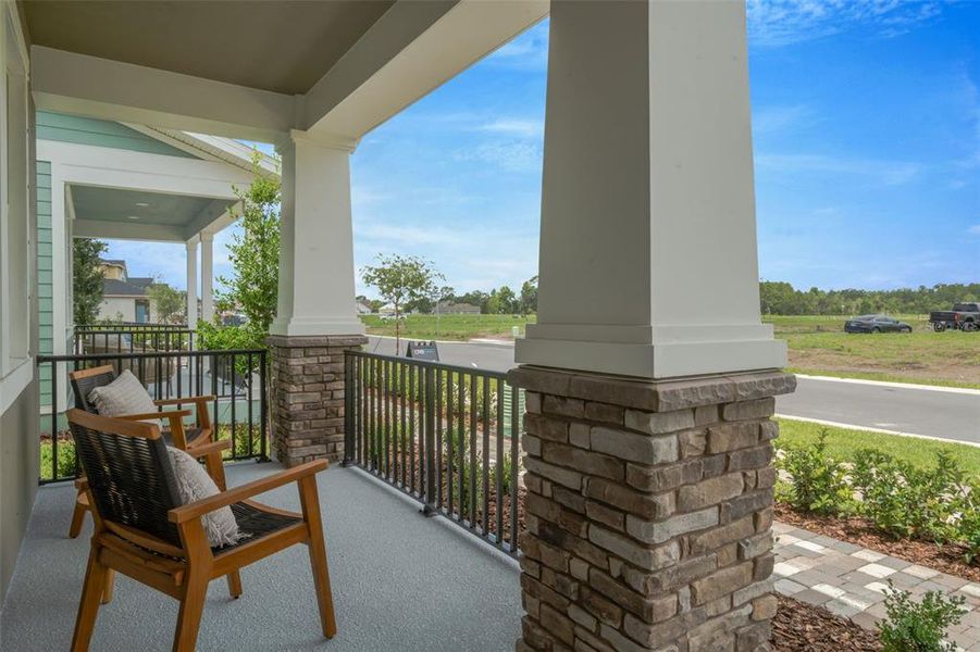 Exterior details and patio area of a home in Primrose at Longleaf, New Port Richey (Image 3).
