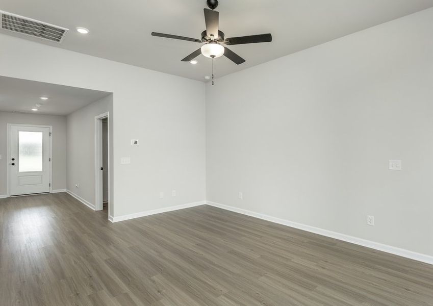 Open-concept living area.