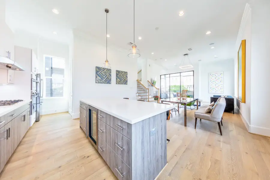 Furnished interior view inside a new home in The Brownstones at East Quarter, Dallas (Image 9).