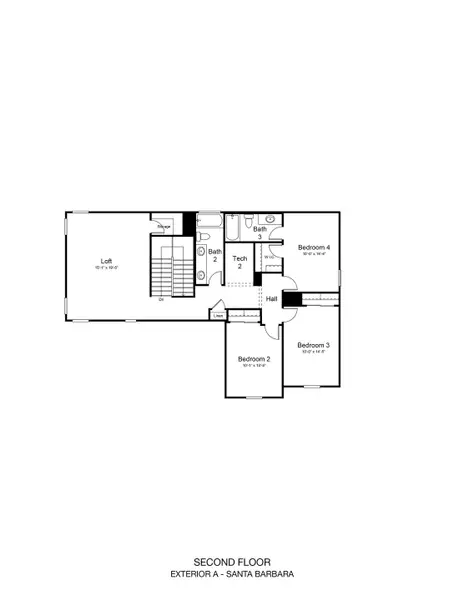 2D floor plan layout of this home in Ladera Trails, Queen Creek, AZ (Image 3).