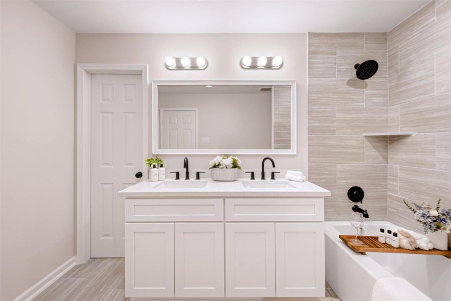 Another view of the primary bathroom. From a previous project with a similar floor plan