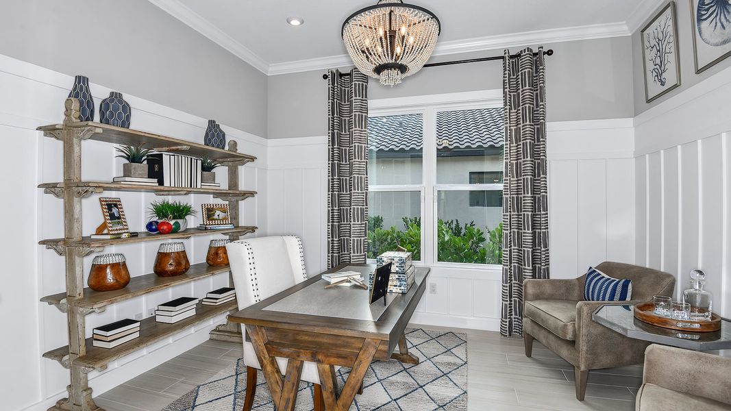 Furnished interior view inside a new home in Esplanade at Tradition, Port St. Lucie (Image 8).