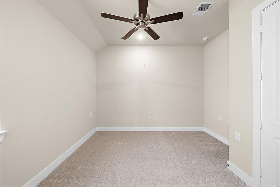 Representative unfurnished interior of a home built from the Daisy by Caldwell Homes in The Highlands, Porter (Image 37). Representative unfurnished interior of a home built from the Daisy by Caldwell Homes in The Highlands, Porter (Image 37).