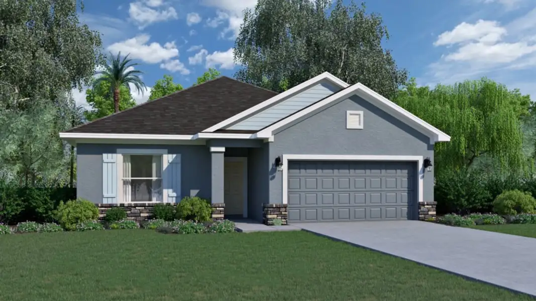 Representative exterior photo of a completed home built from the Beverly by Holiday Builders in Huntington Park, Titusville, FL (Image 17).