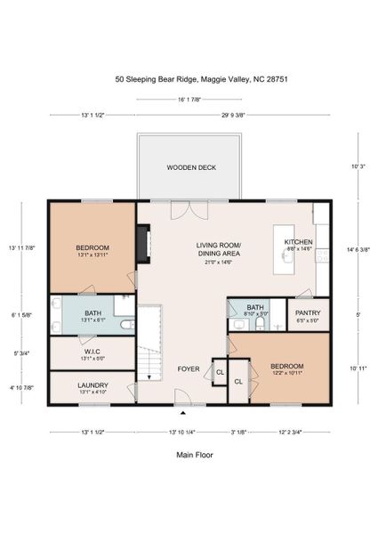 2D floor plan layout of this home in , Maggie Valley, NC (Image 3). 2D floor plan layout of this home in , Maggie Valley, NC (Image 3).