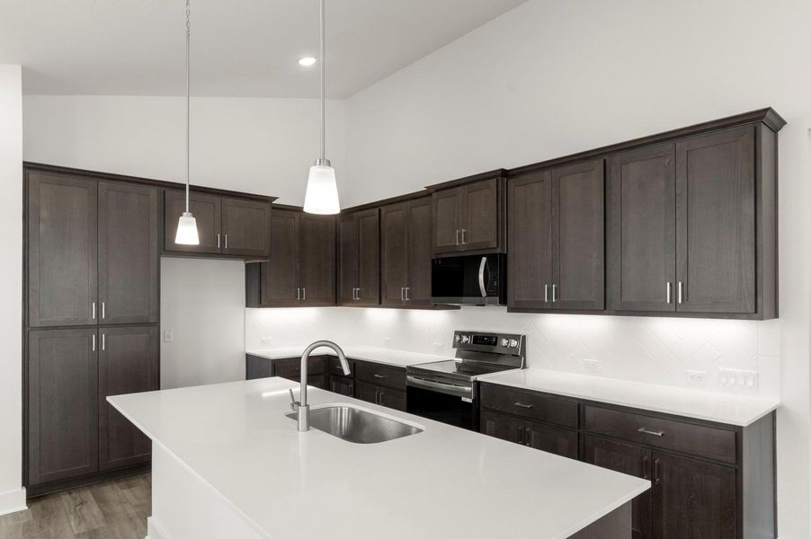 Furnished interior view inside a new home in The Enclave at Hidden Oaks, Georgetown (Image 8). Furnished interior view inside a new home in The Enclave at Hidden Oaks, Georgetown (Image 8).