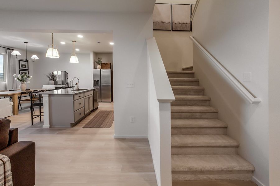 Representative furnished interior of a home built from the Oakley by Hartford Homes in Bloom, Fort Collins (Image 51).
