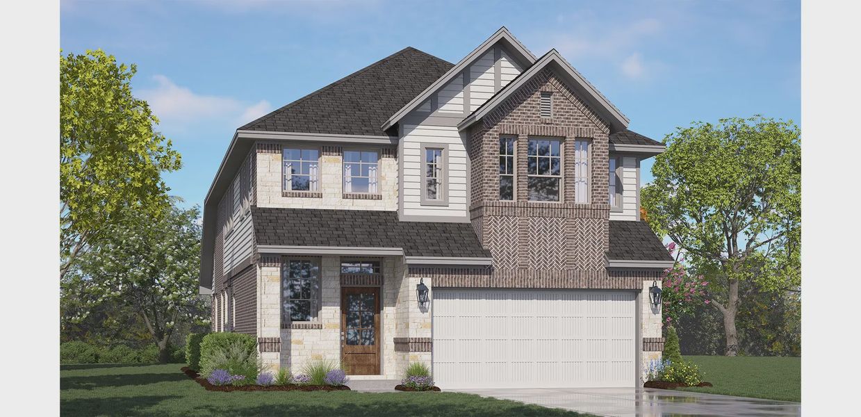 Representative exterior photo of a completed home built from the Sedona by Chesmar Homes in Jordan Ranch 40's, Fulshear, TX (Image 14).