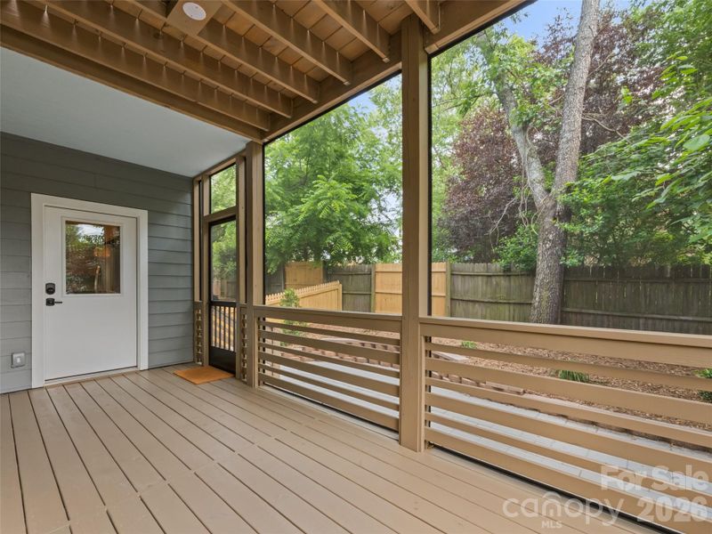 Exterior details and patio area of a home in , Asheville (Image 29).