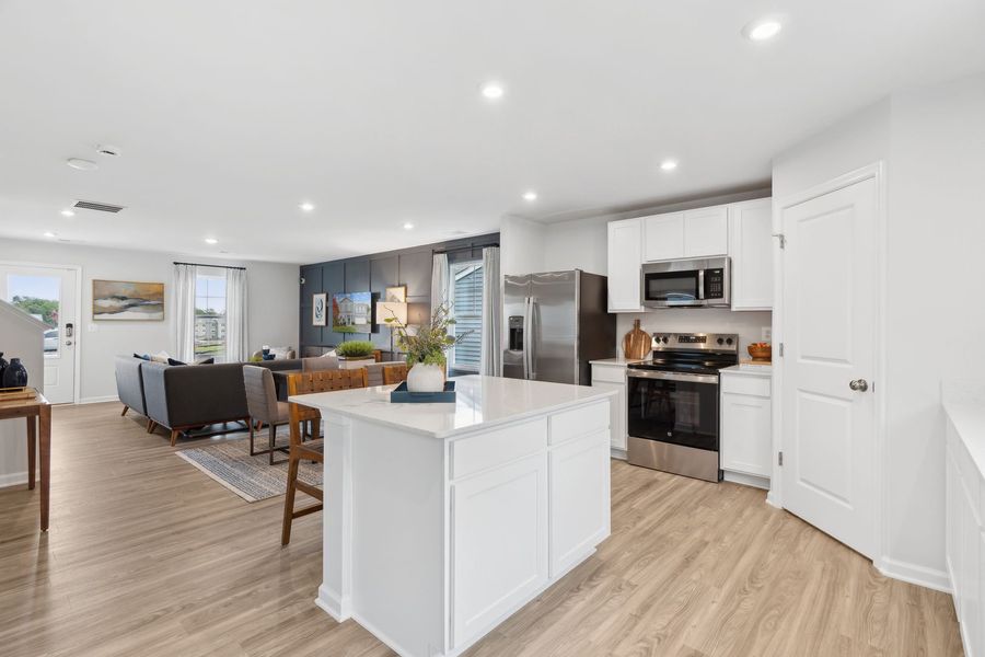Kitchen, Dining Area and Family Room