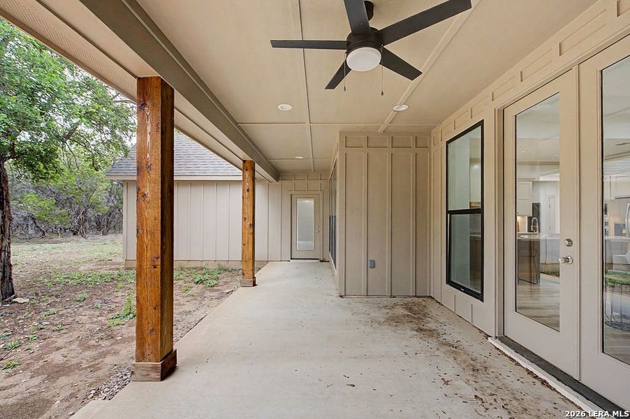 Exterior details and patio area of a home in , Wimberley (Image 23).