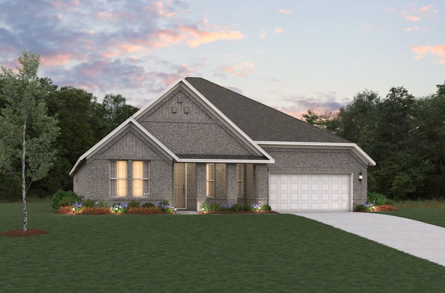 Representative exterior photo of a completed home built from the Driftwood by Beazer Homes in Lovers Landing, Forney, TX (Image 2). Representative exterior photo of a completed home built from the Driftwood by Beazer Homes in Lovers Landing, Forney, TX (Image 2).