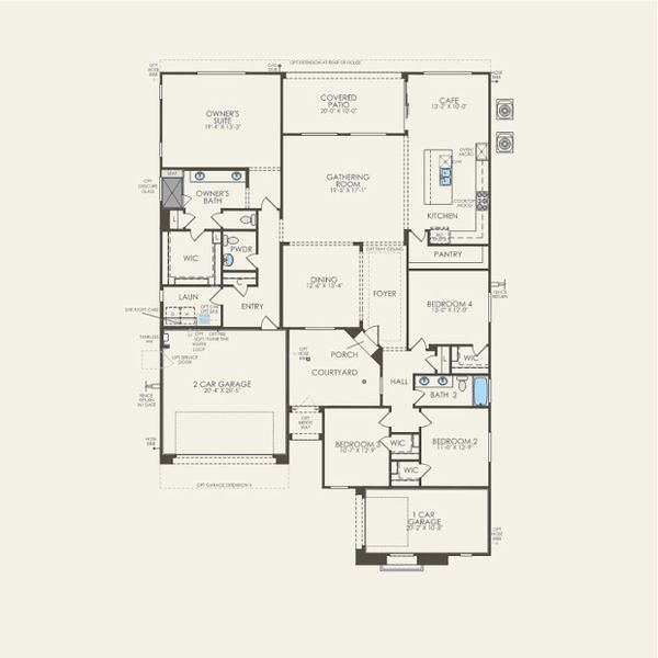 2D floor plan layout for the Catalina by Pulte Homes in Saguaro Reserve - Majesty, Marana, AZ (Image 3).