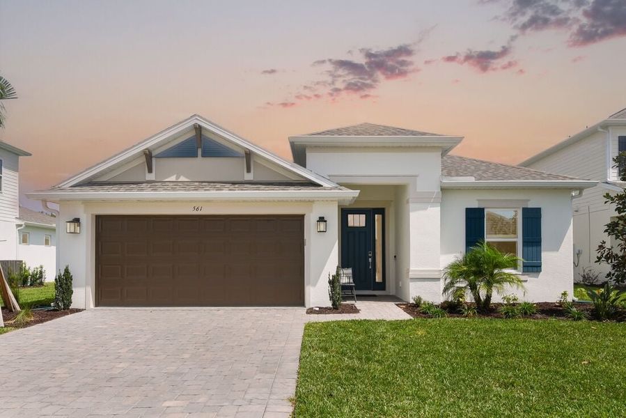 Representative exterior photo of a completed home built from the Saint Thomas by Taylor Morrison in Ardisia Park, New Smyrna Beach, FL (Image 2).