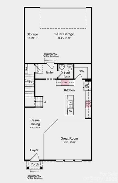 First Floor Plan - Additional Highlights Include: gourmet kitchen, and a tub with separate shower in the primary bathroom