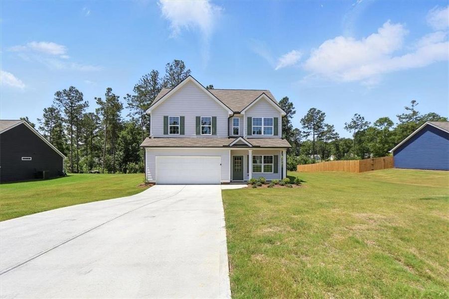 Front exterior of a new home in , Hartwell, GA, highlighting curb appeal (Image 1). Front exterior of a new home in , Hartwell, GA, highlighting curb appeal (Image 1).