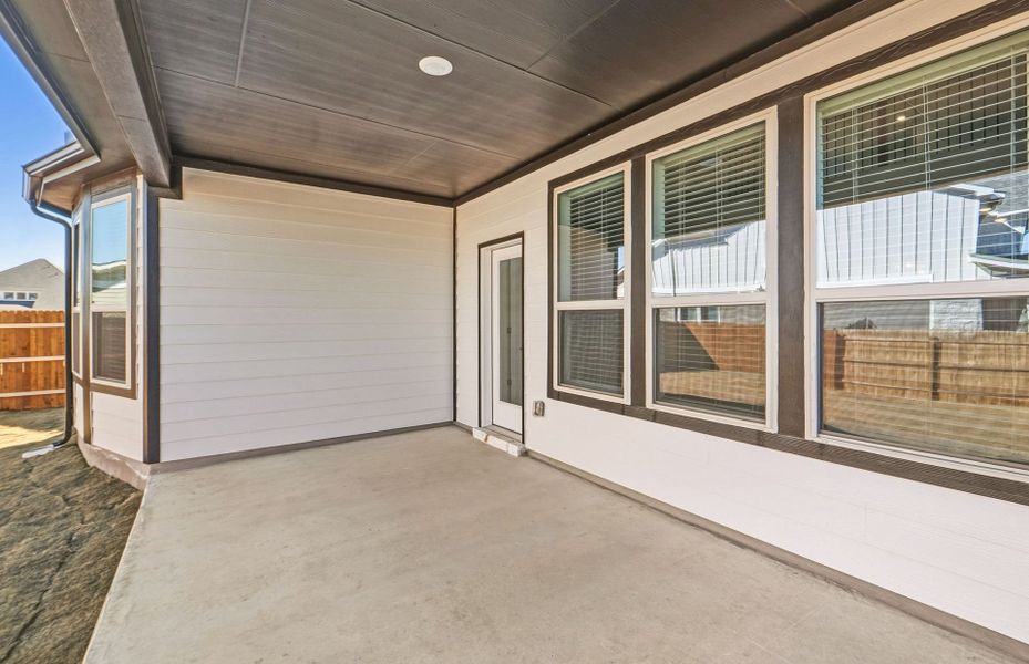 Exterior details and patio area of a home in Santa Rita Ranch, Liberty Hill (Image 26). Exterior details and patio area of a home in Santa Rita Ranch, Liberty Hill (Image 26).