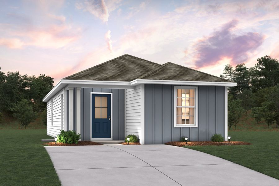 Front exterior of a new home in Mossy Head, Defuniak Springs, FL, highlighting curb appeal (Image 1). Front exterior of a new home in Mossy Head, Defuniak Springs, FL, highlighting curb appeal (Image 1).