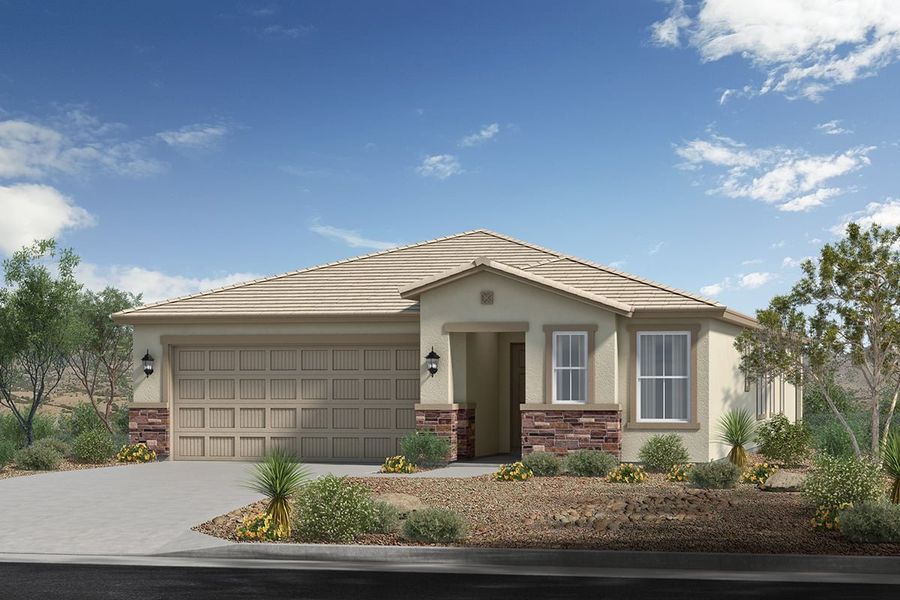 Representative exterior photo of a completed home built from the Plan 1909 by KB Home in Ventana de Estrellas Enclaves, Goodyear, AZ (Image 3).