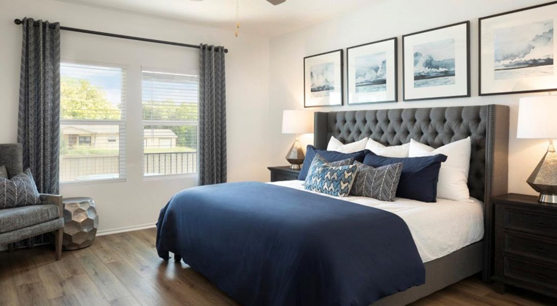 Furnished interior view inside a new home in Devine Lake: Highlands 3-Car Collection, Leander (Image 16).