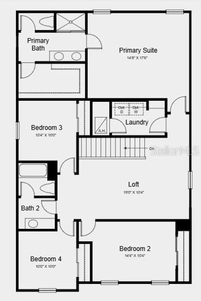 2D floor plan layout of this home in Palm Wind, Hudson, FL (Image 3).