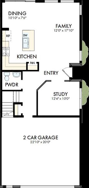 2D floor plan layout of this home in North River Ranch – Townhomes, Parrish, FL (Image 3).