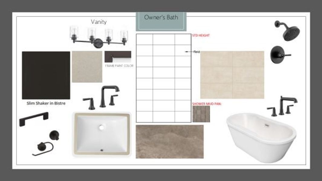 Sample of building materials used in homes in Rio Vista at Kelly Ranch, Aledo (Image 25).