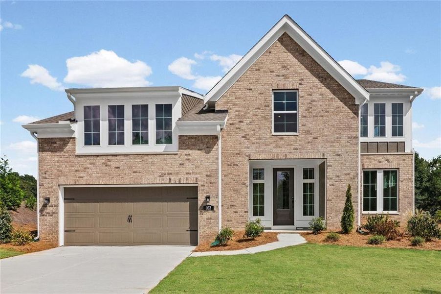 Front exterior of a new home in Woodberry, Canton, GA, highlighting curb appeal (Image 21).