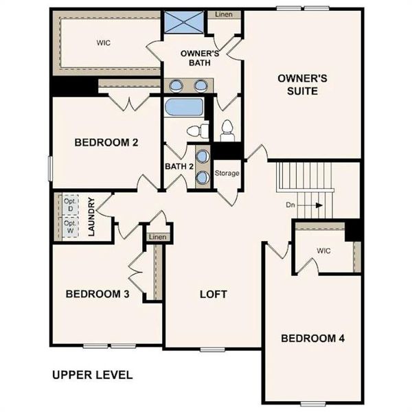 2D floor plan layout of this home in Kingsley Creek, Lithonia, GA (Image 3).